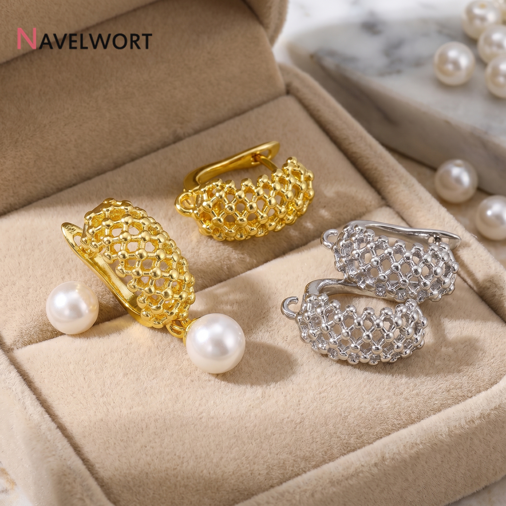 18K Gold Plated Brass  Hollow  - مراجعة Jewelry Making Supplies وسعره