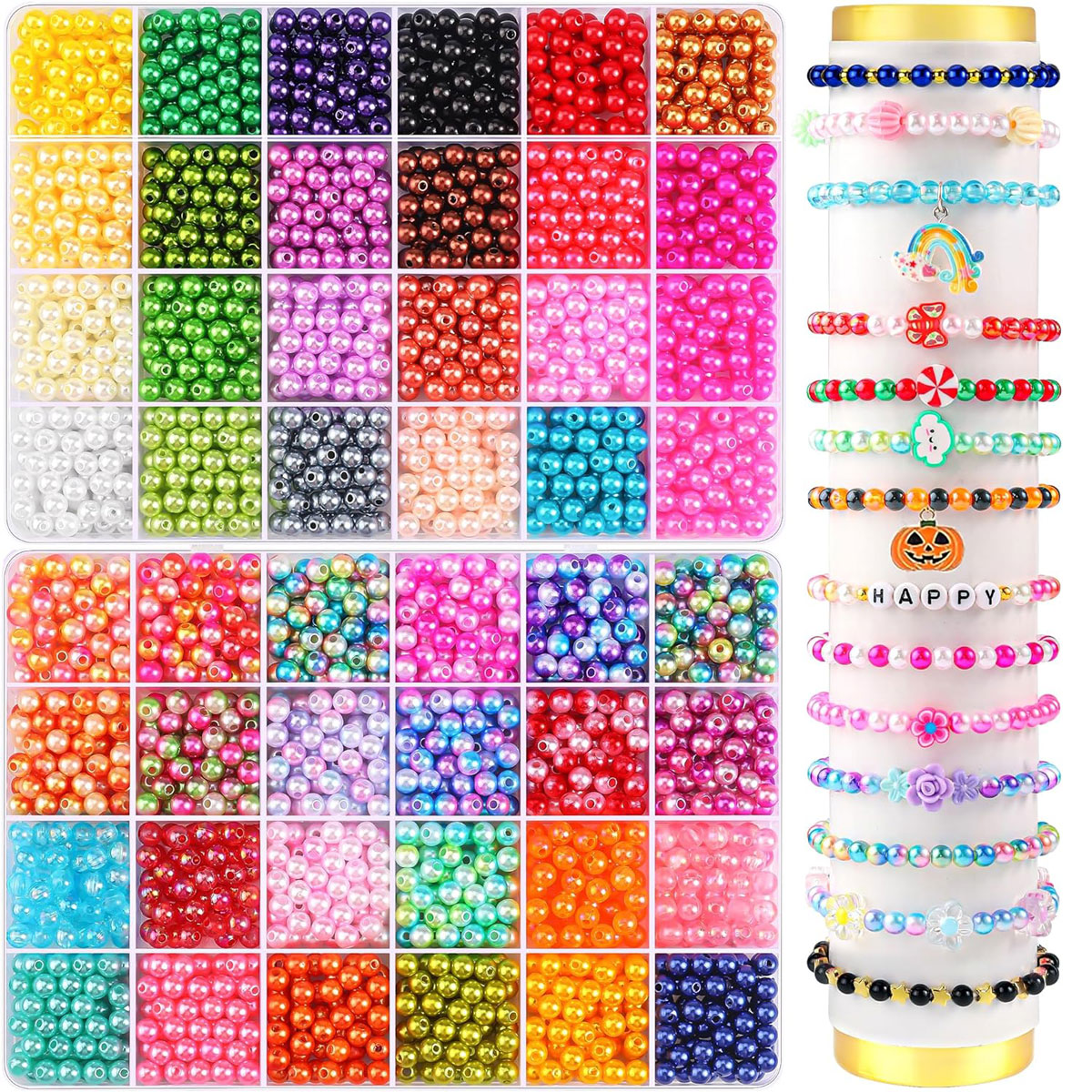 2400PCS 48 Compartments Pearl  - مراجعة Jewelry Making Online وسعره