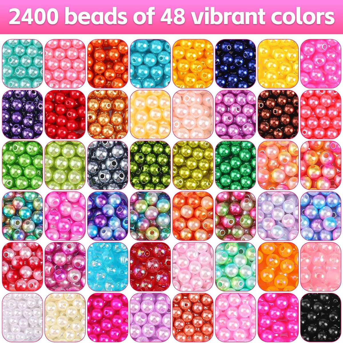 2400PCS 48 Compartments Pearl  - مراجعة Jewelry Making Online وسعره