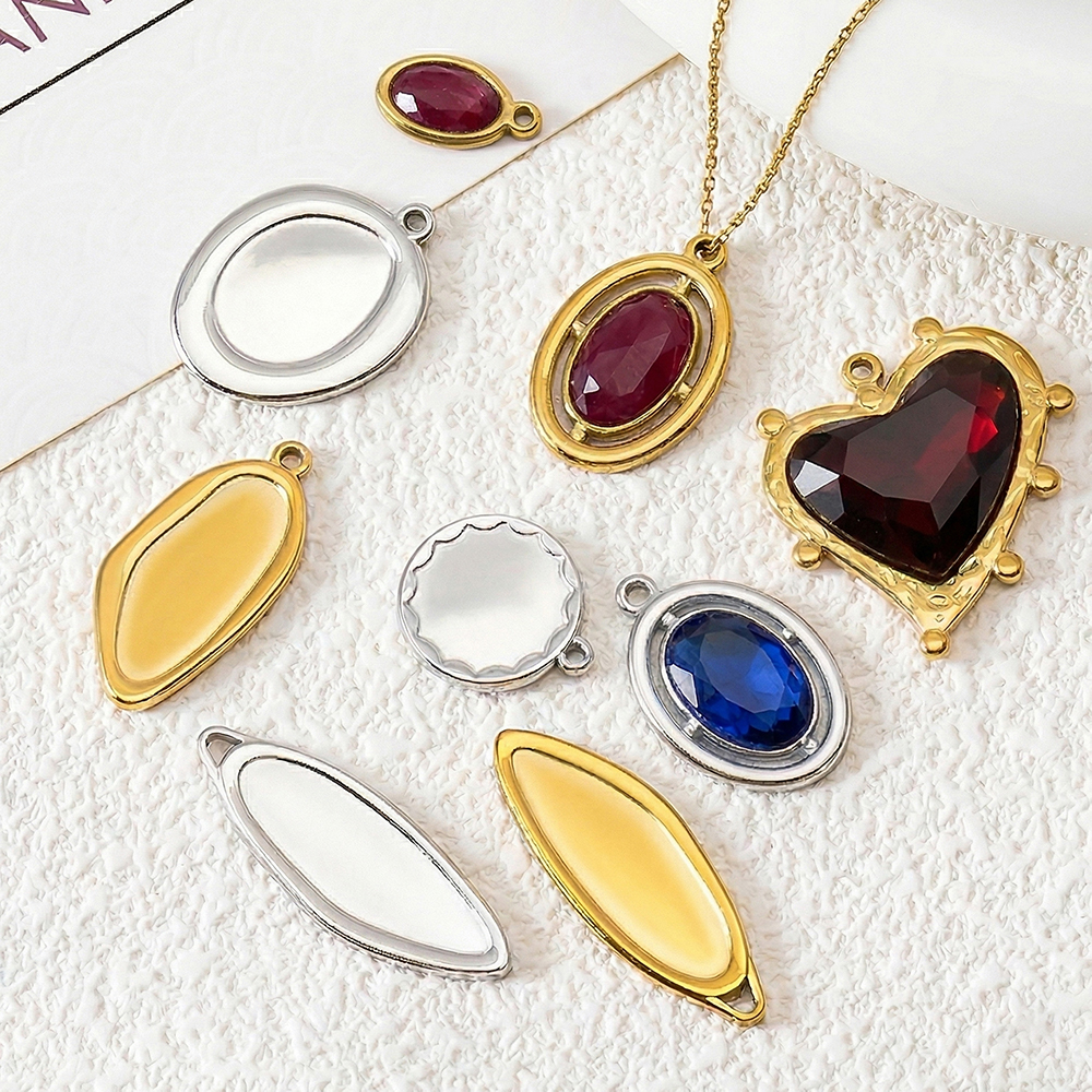 5pcs Stainless Steel Oval Hear - مراجعة Pendant Blank Bezel وسعره