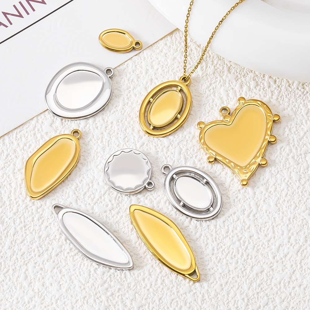 5pcs Stainless Steel Oval Hear - مراجعة Pendant Blank Bezel وسعره